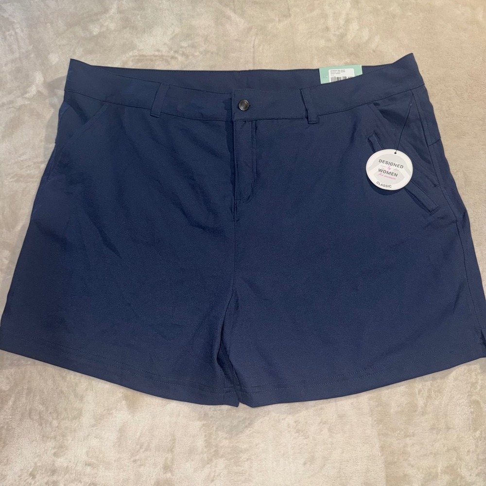 Magellan Outdoors Womens Falcon Lake Shorts Mood Indigo Blue XXL Fishing UPF 20